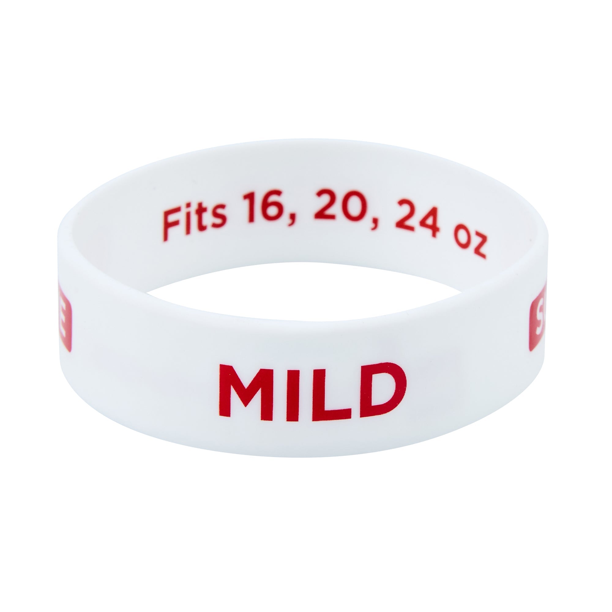 First In First Out White Silicone Mild Label Band - Fits 16, 20 and 24 oz Squeeze Bottles - 10 count box