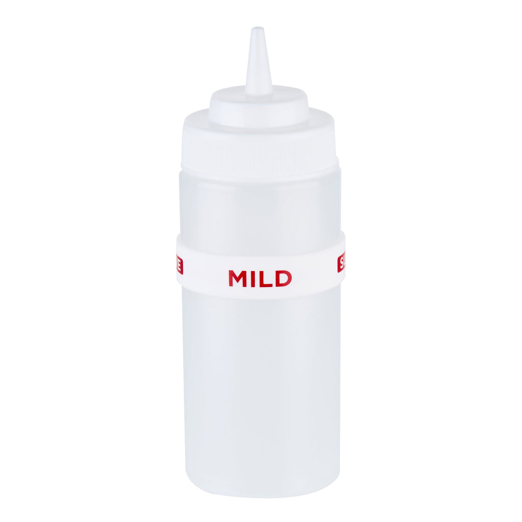 First In First Out White Silicone Mild Label Band - Fits 16, 20 and 24 oz Squeeze Bottles - 10 count box