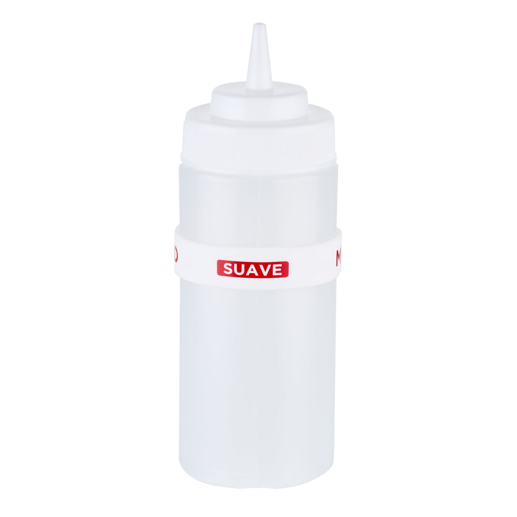 First In First Out White Silicone Mild Label Band - Fits 16, 20 and 24 oz Squeeze Bottles - 10 count box