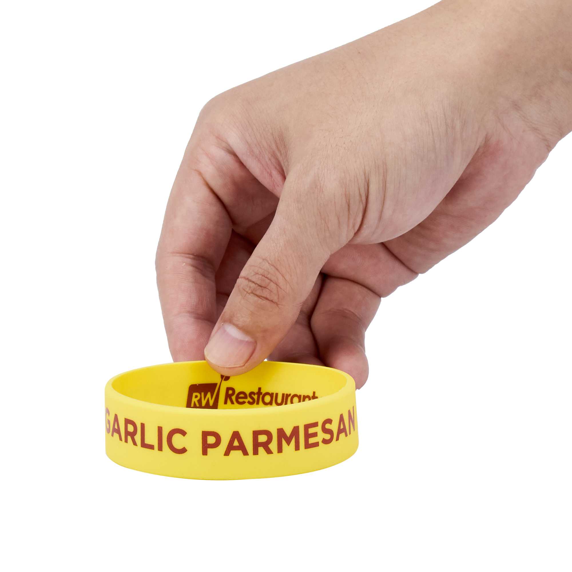 First In First Out Yellow Silicone Garlic Parmesan Label Band - Fits 16, 20 and 24 oz Squeeze Bottles - 1 count box