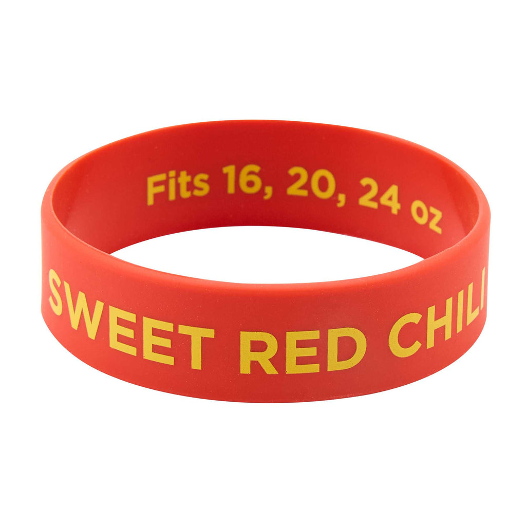 First In First Out Red Silicone Sweet Red Chili Label Band - Fits 16, 20 and 24 oz Squeeze Bottles - 1 count box