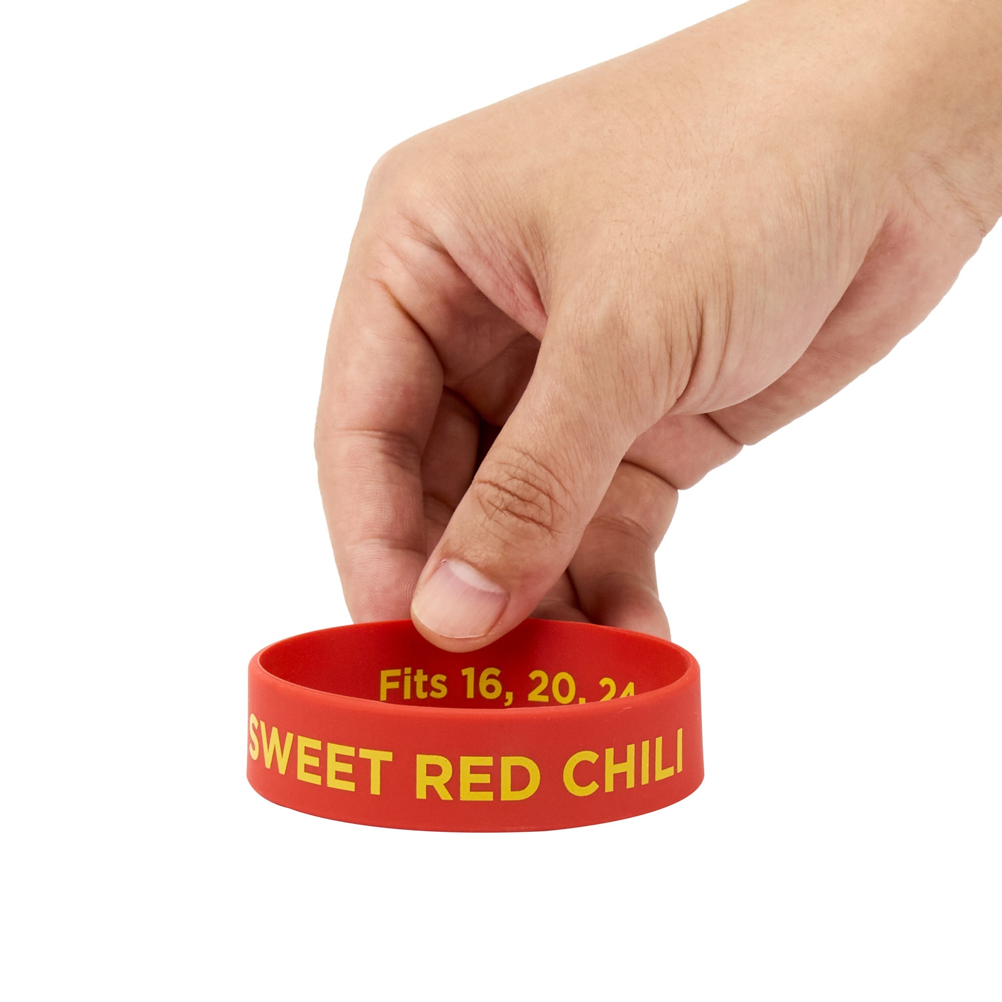 First In First Out Red Silicone Sweet Red Chili Label Band - Fits 16, 20 and 24 oz Squeeze Bottles - 10 count box