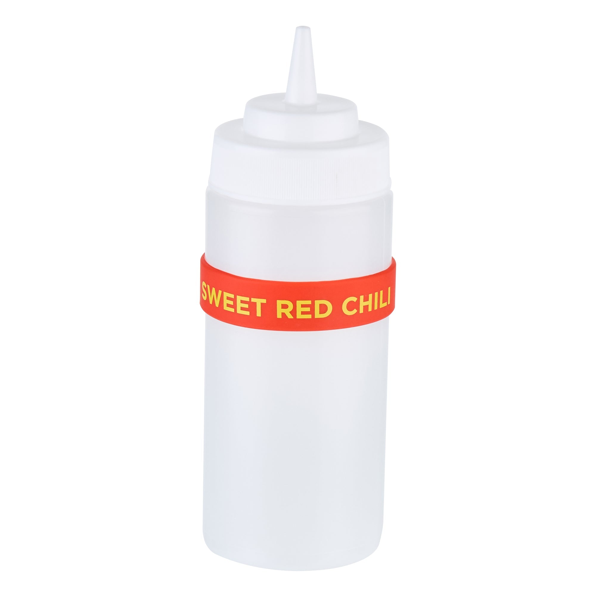First In First Out Red Silicone Sweet Red Chili Label Band - Fits 16, 20 and 24 oz Squeeze Bottles - 10 count box