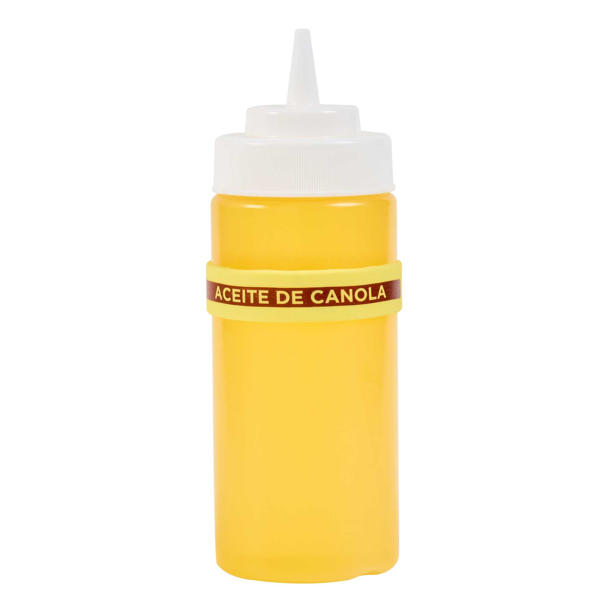 First In First Out Yellow Silicone Canola Oil Label Band - Fits 16, 20 and 24 oz Squeeze Bottles - 1 count box
