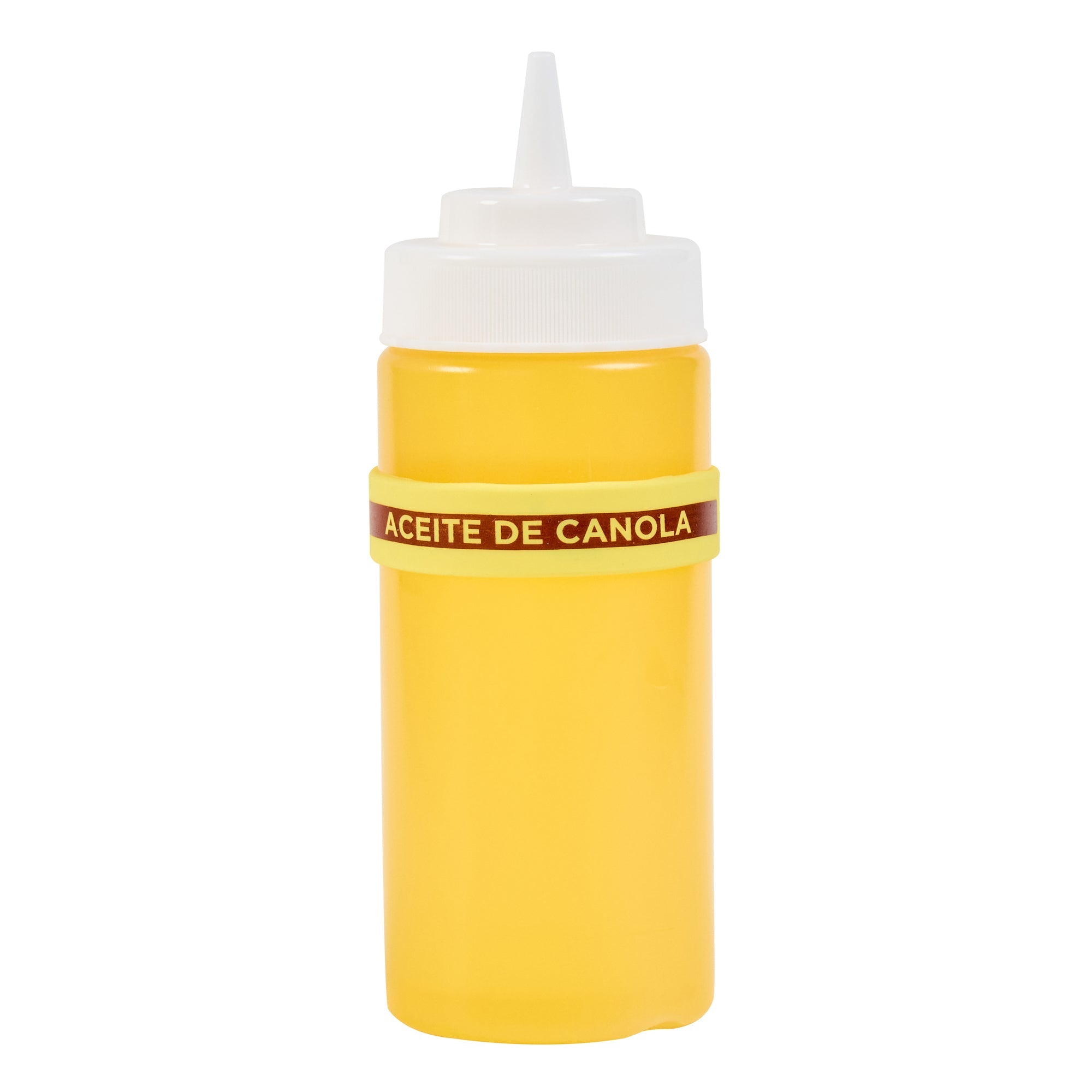 First In First Out Yellow Silicone Canola Oil Label Band - Fits 16, 20 and 24 oz Squeeze Bottles - 10 count box
