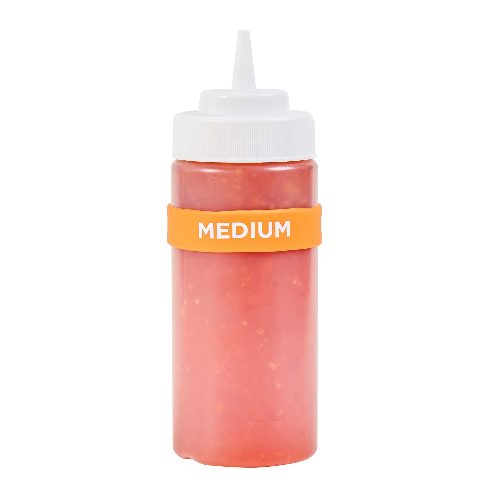 First In First Out Orange Silicone Medium Label Band - Fits 16, 20 and 24 oz Squeeze Bottles - 1 count box