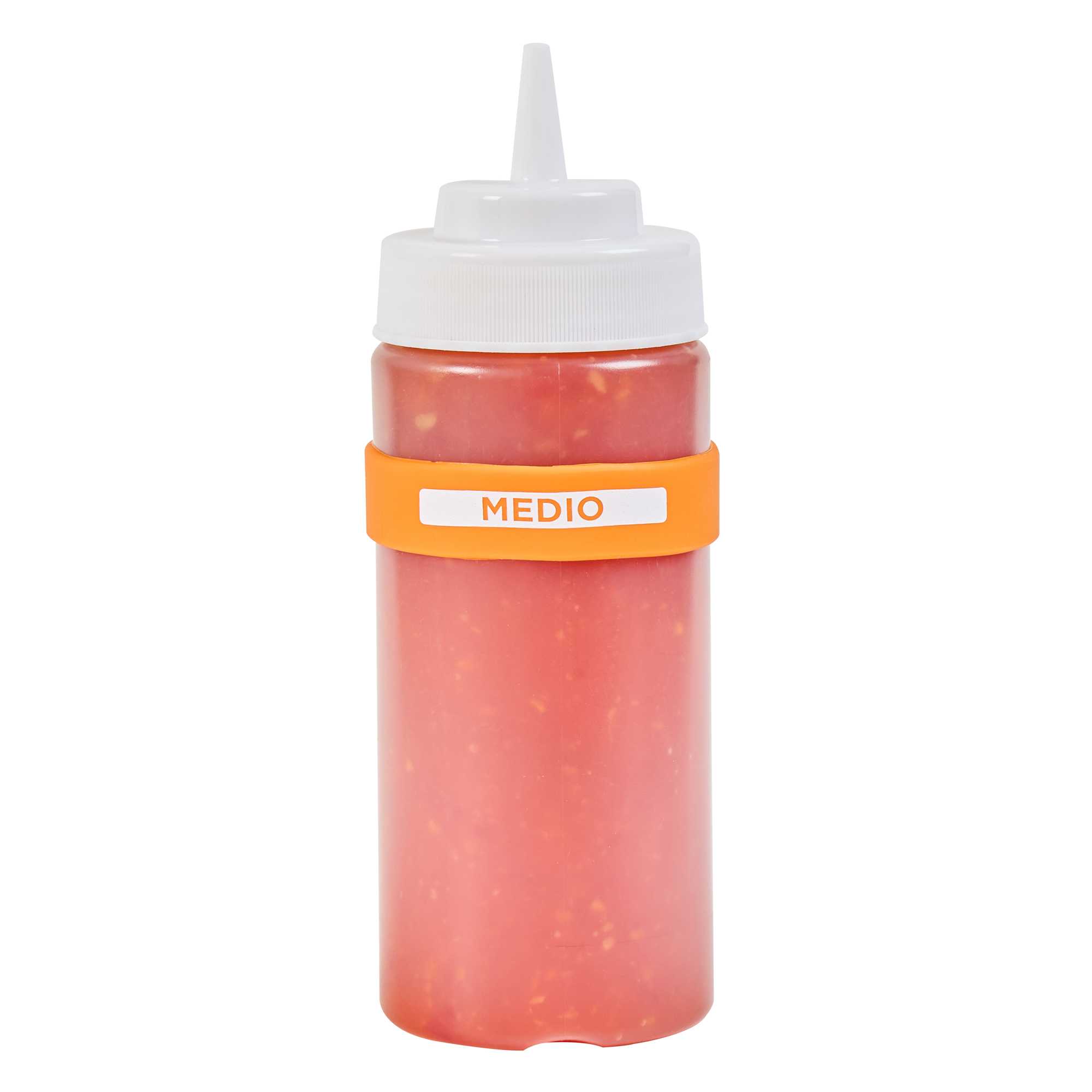 First In First Out Orange Silicone Medium Label Band - Fits 16, 20 and 24 oz Squeeze Bottles - 1 count box