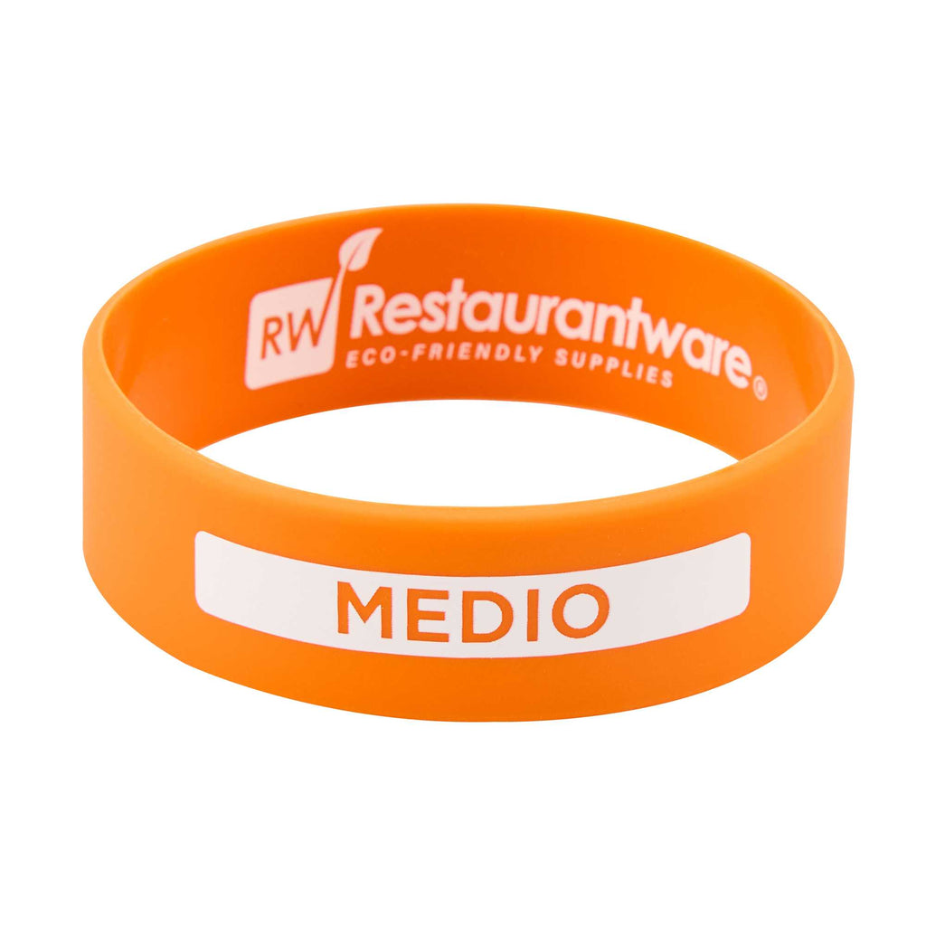 First In First Out Orange Silicone Medium Label Band - Fits 16, 20 and 24 oz Squeeze Bottles - 1 count box