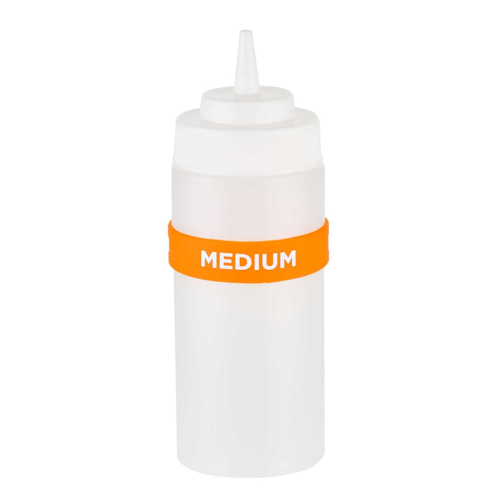 First In First Out Orange Silicone Medium Label Band - Fits 16, 20 and 24 oz Squeeze Bottles - 1 count box