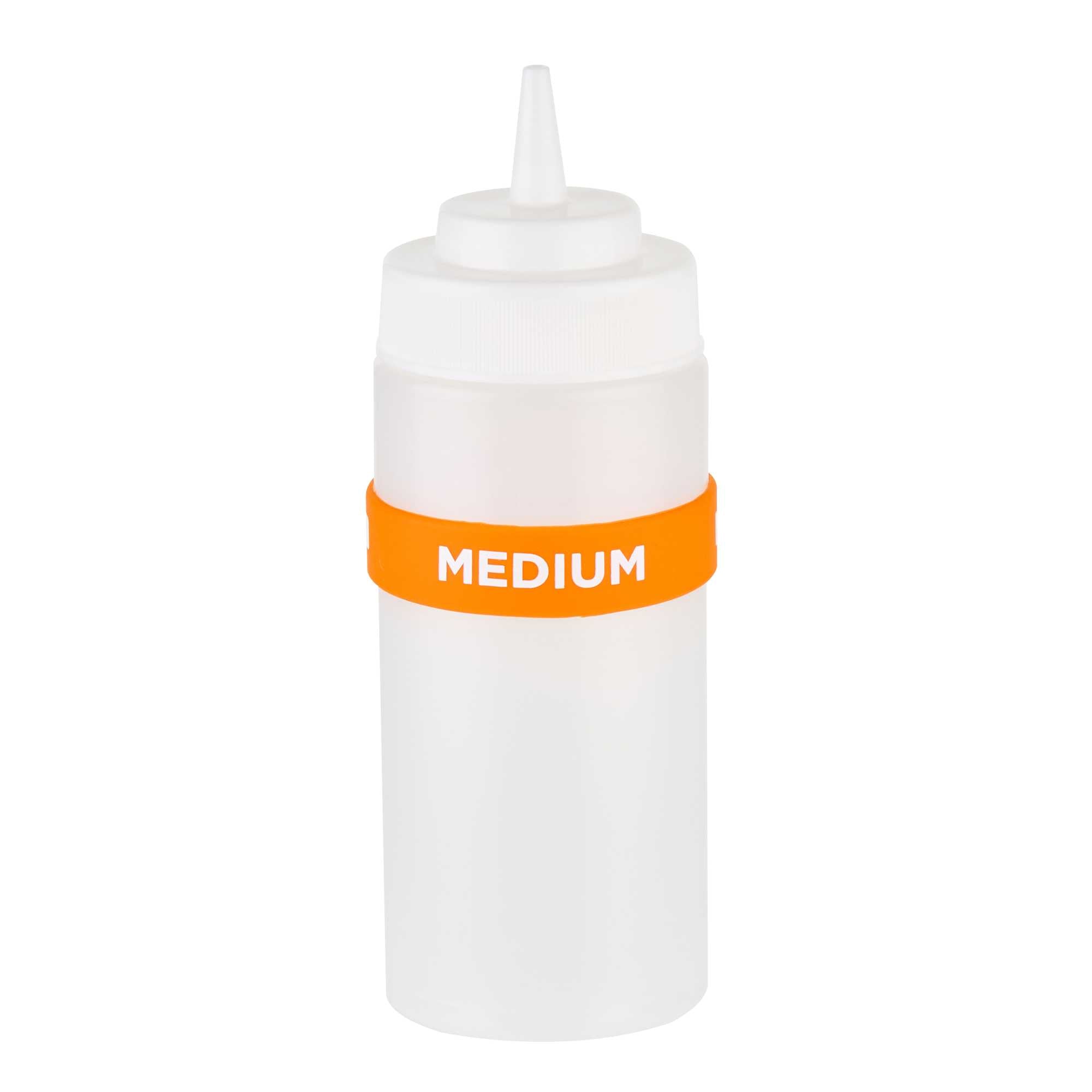First In First Out Orange Silicone Medium Label Band - Fits 16, 20 and 24 oz Squeeze Bottles - 1 count box