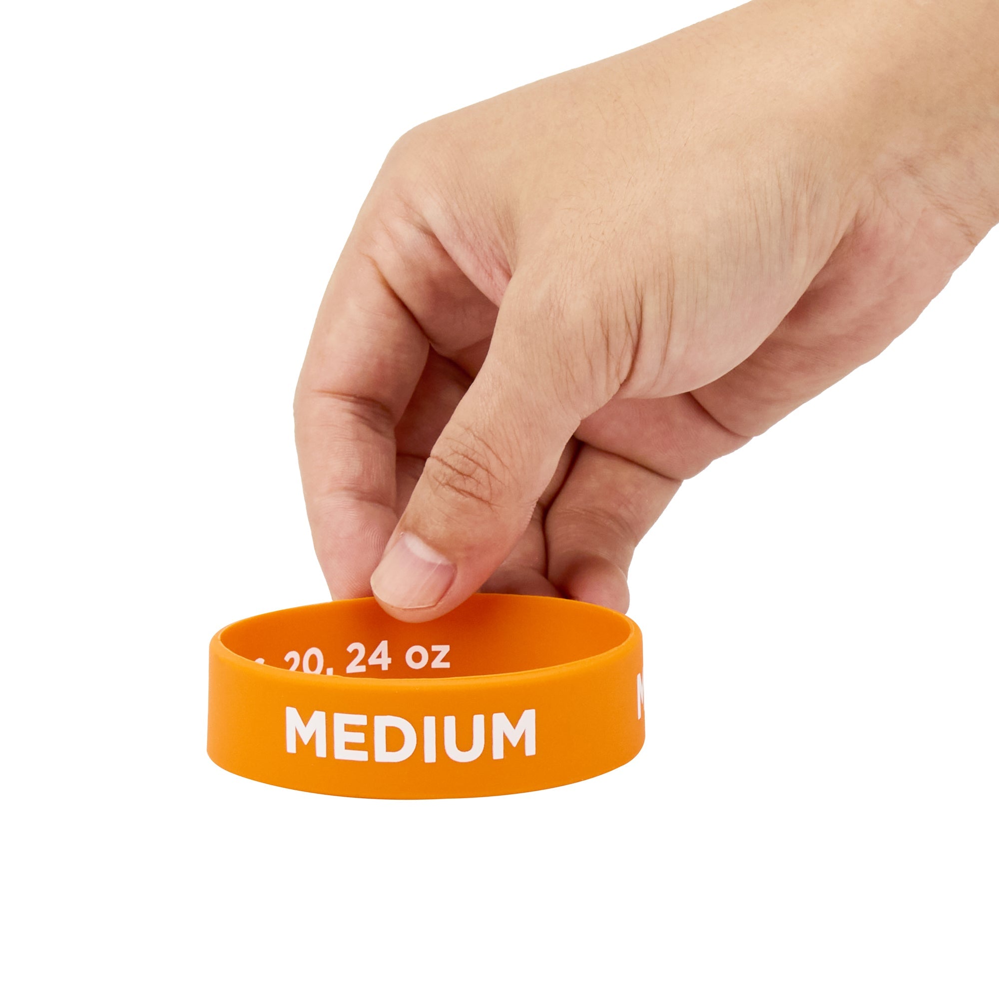 First In First Out Orange Silicone Medium Label Band - Fits 16, 20 and 24 oz Squeeze Bottles - 10 count box