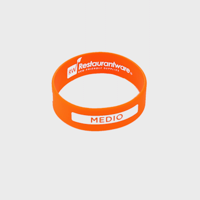First In First Out Orange Silicone Medium Label Band - Fits 16, 20 and 24 oz Squeeze Bottles - 10 count box