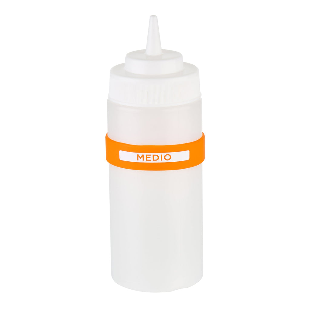 First In First Out Orange Silicone Medium Label Band - Fits 16, 20 and 24 oz Squeeze Bottles - 10 count box