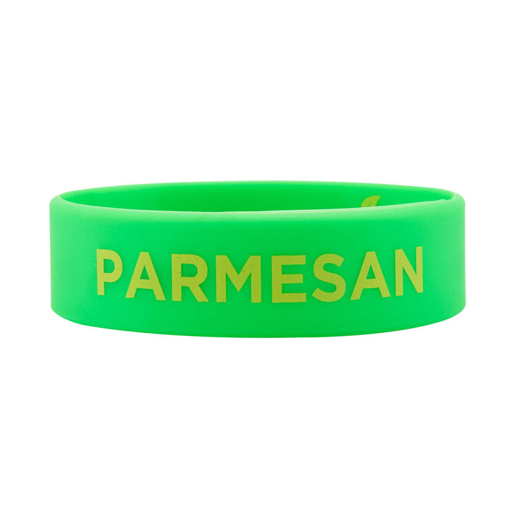 First In First Out Green Silicone Parmesan Label Band - Fits 16, 20 and 24 oz Squeeze Bottles - 1 count box