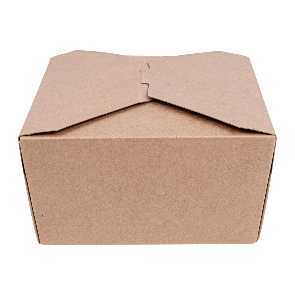 Bio Tek Kraft Paper Taco Take Out Container - 3 Compartments - 7 1/2" x 5 1/2" x 2" - 100 count box