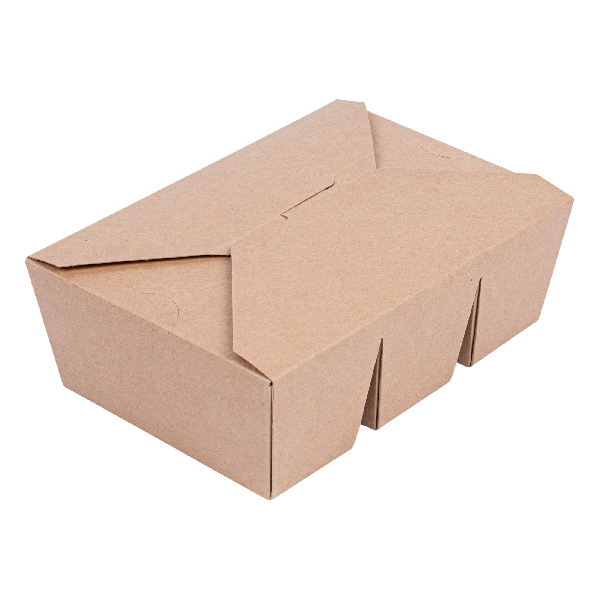 Sustain Kraft Paper Taco Take Out Container - with PLA Lining, Compostable, 3 Compartments - 7 1/2" x 5 1/2" x 2" - 100 count box