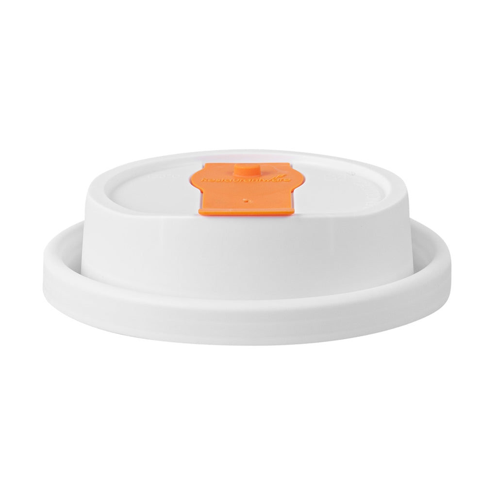 Restpresso White Plastic Lid - with Hinged Spout Cover, Fits 8, 12, 16 and 20 oz Coffee Cups - 25 count box