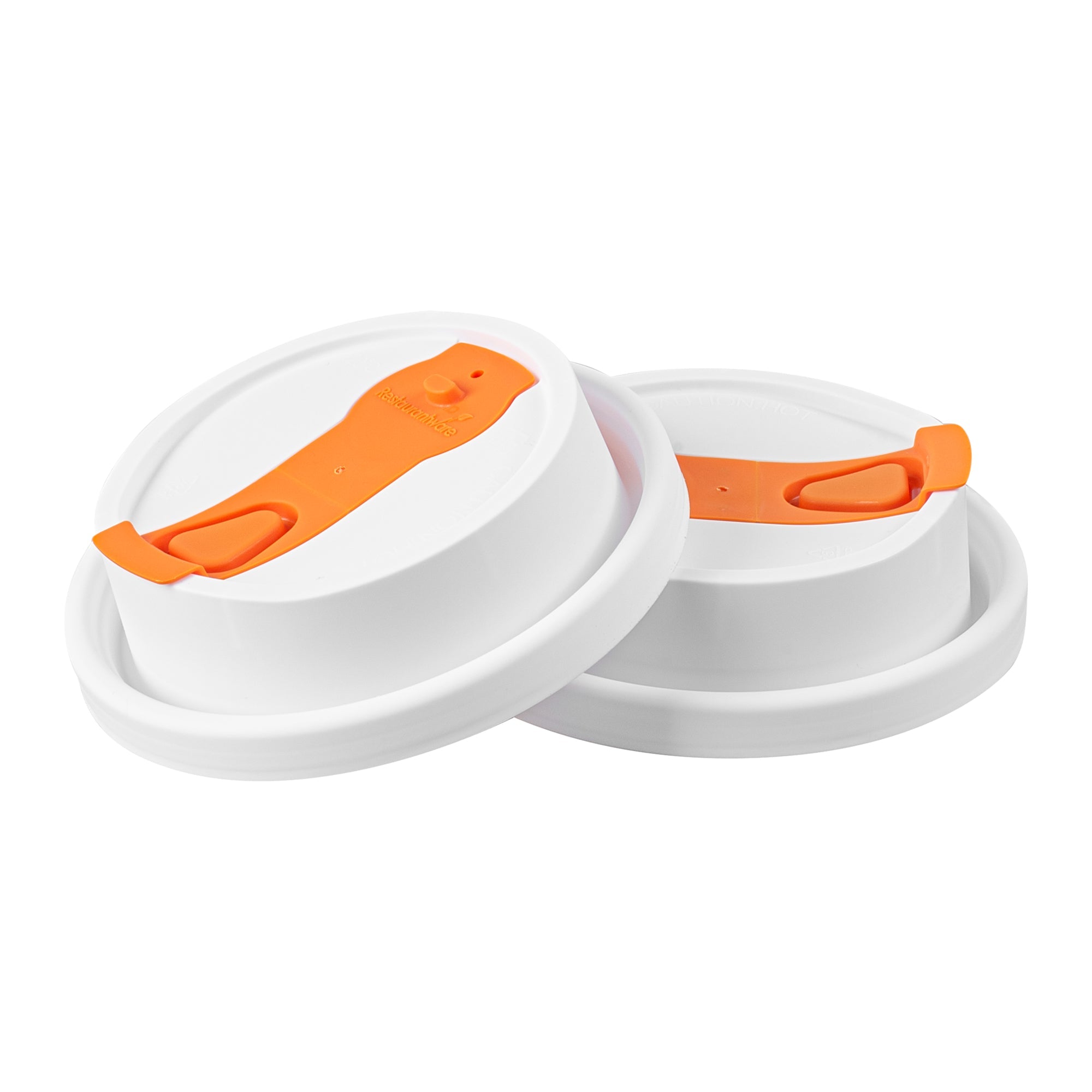 Restpresso White Plastic Lid - with Hinged Spout Cover, Fits 8, 12, 16 and 20 oz Coffee Cups - 25 count box
