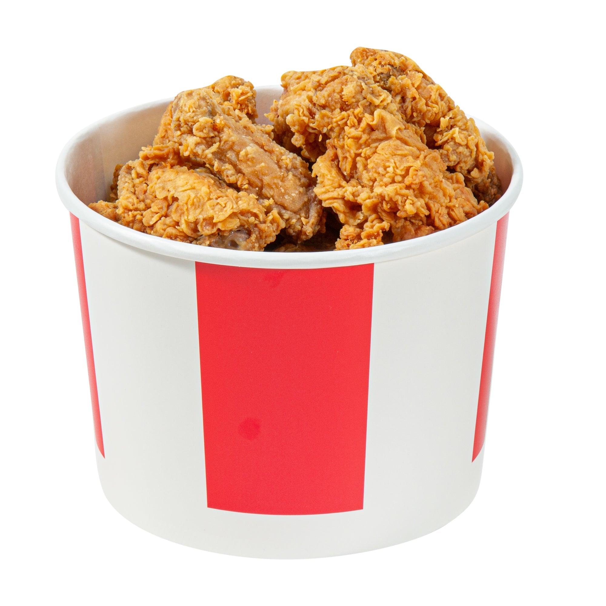 Bio Tek 64 oz Red and White Paper Chicken Bucket - with Lid - 25 count box
