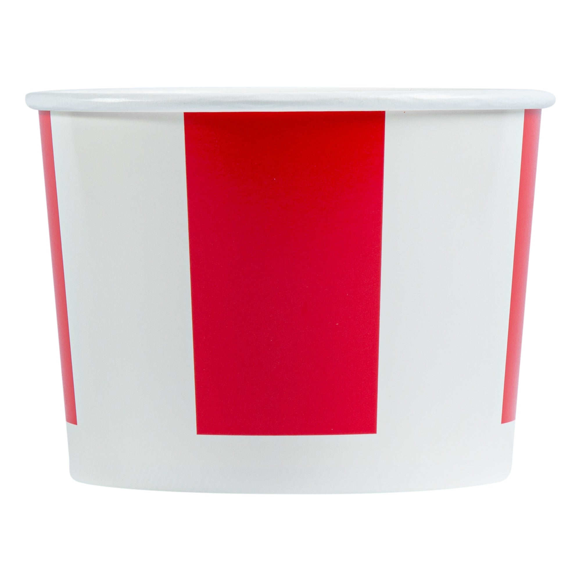 Bio Tek 64 oz Red and White Paper Chicken Bucket - with Lid - 25 count box