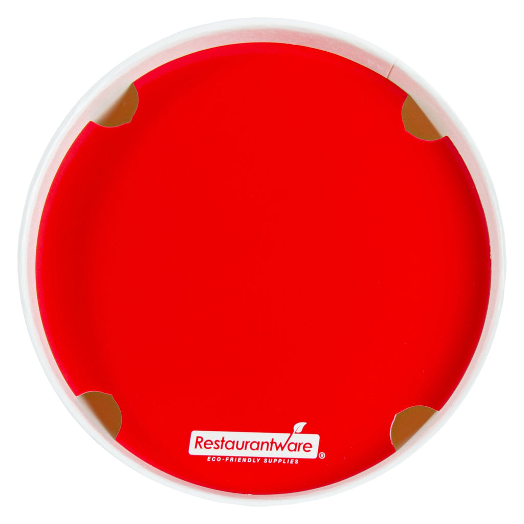 Bio Tek 64 oz Red and White Paper Chicken Bucket - with Lid - 25 count box