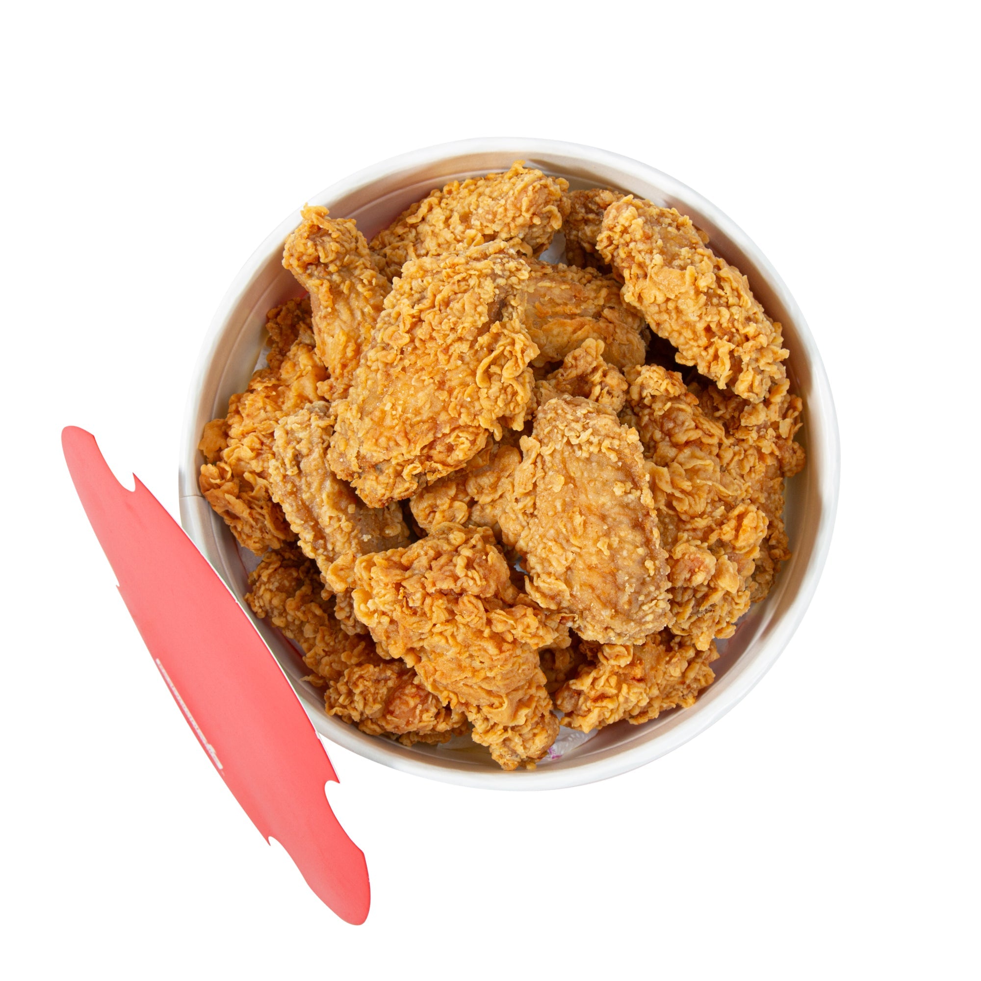 Bio Tek 85 oz Red and White Paper Chicken Bucket - with Lid - 25 count box