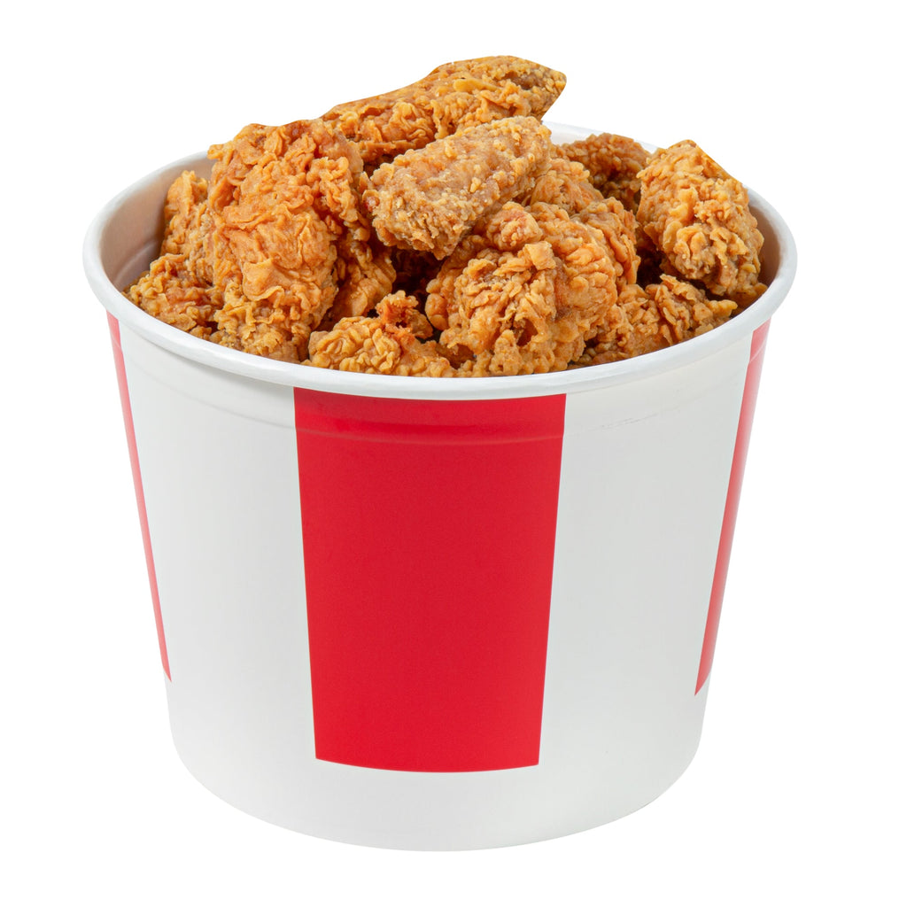 Bio Tek 85 oz Red and White Paper Chicken Bucket - with Lid - 25 count box