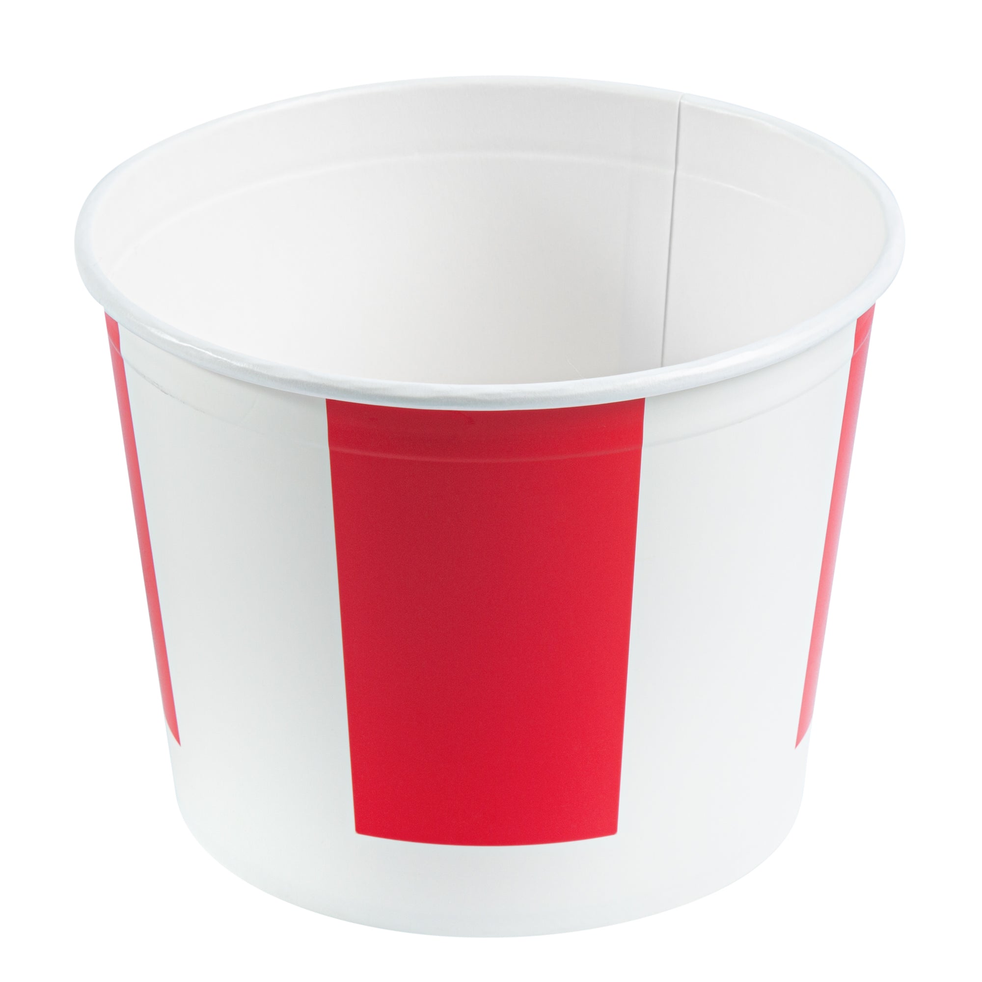 Bio Tek 85 oz Red and White Paper Chicken Bucket - with Lid - 25 count box