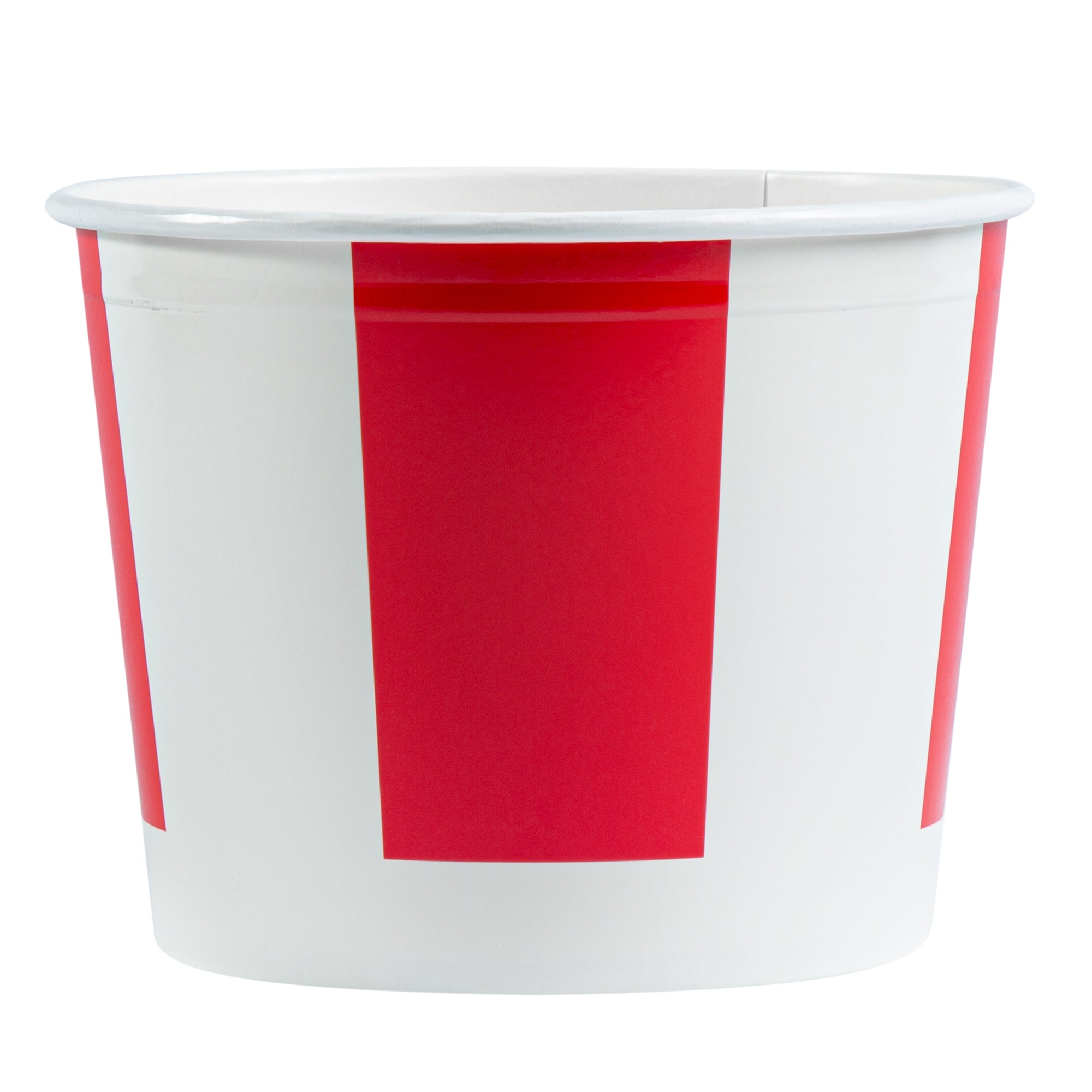 Bio Tek 85 oz Red and White Paper Chicken Bucket - with Lid - 25 count box