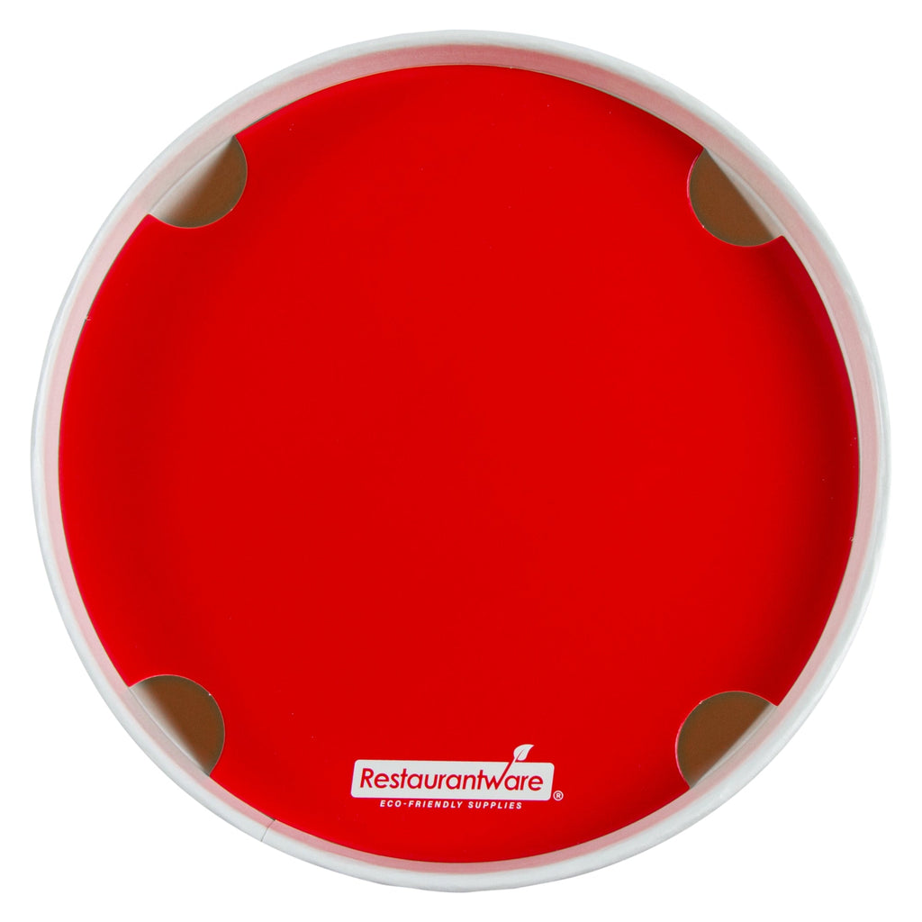 Bio Tek 130 oz Red and White Paper Chicken Bucket - with Lid - 25 count box