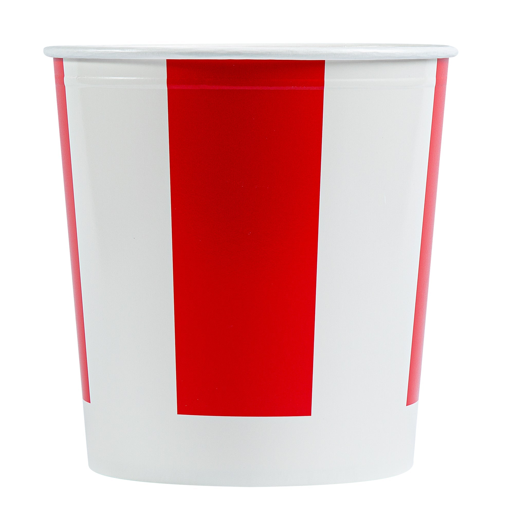 Bio Tek 130 oz Red and White Paper Chicken Bucket - with Lid - 100 count box