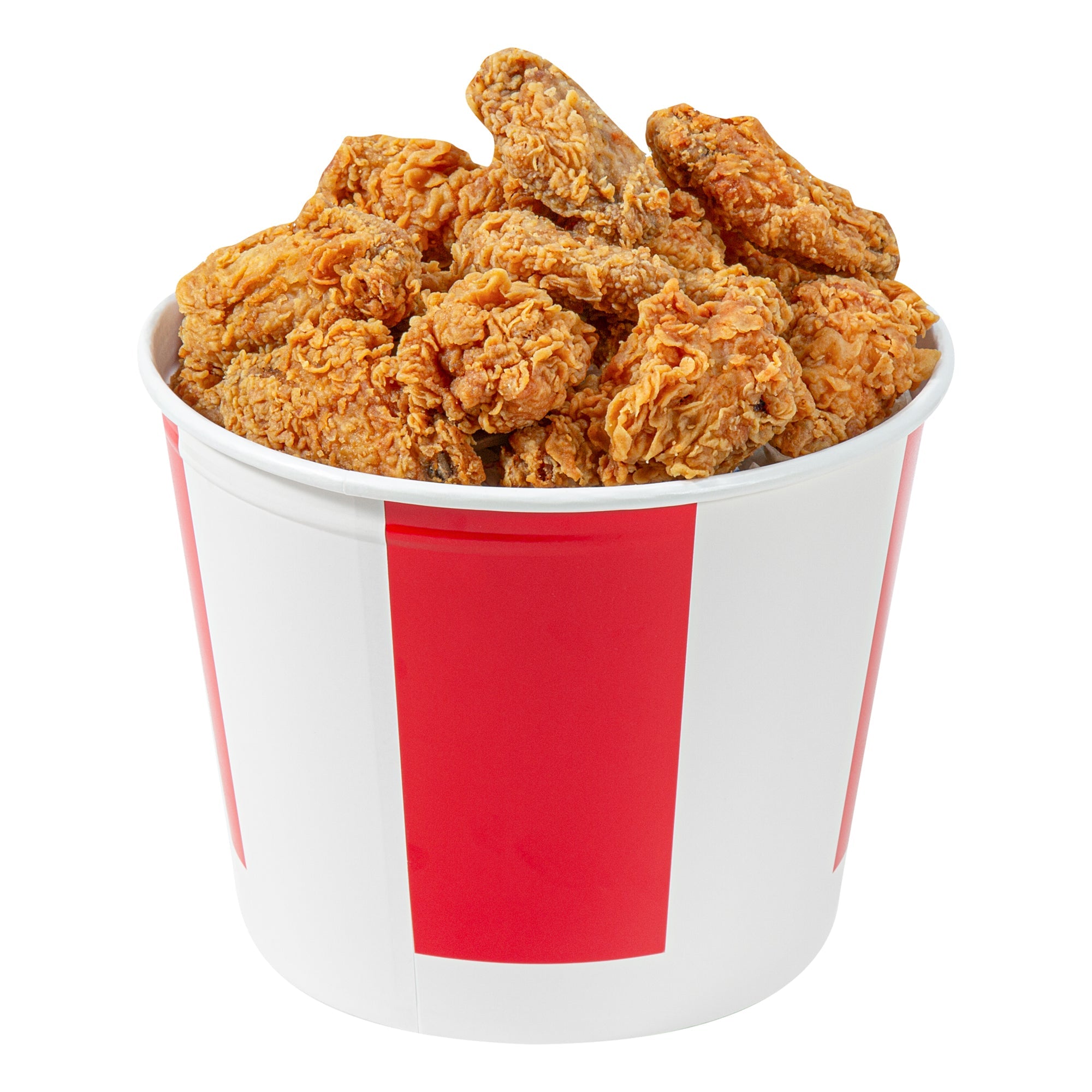 Bio Tek 150 oz Red and White Paper Chicken Bucket - with Lid - 25 count box