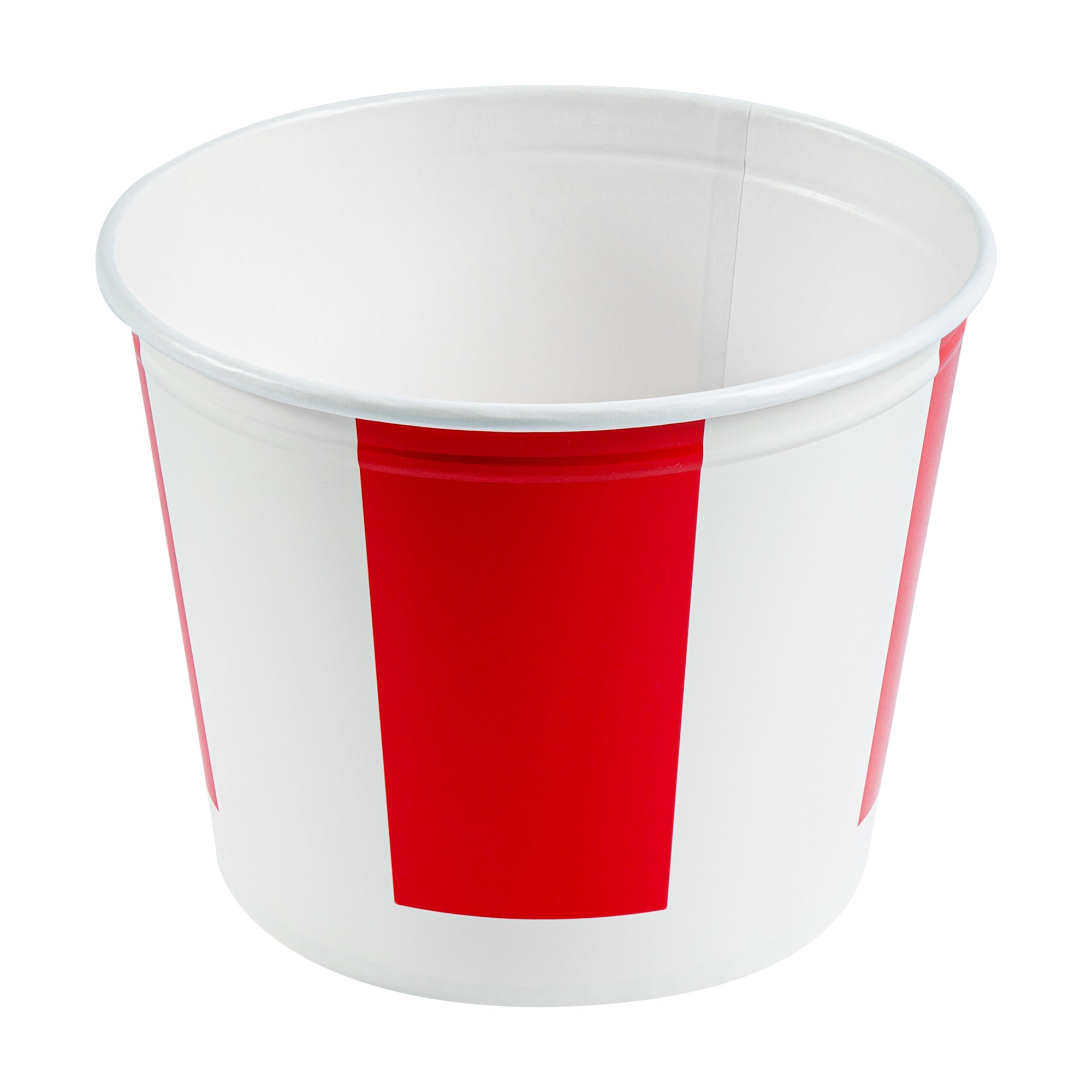 Bio Tek 150 oz Red and White Paper Chicken Bucket - with Lid - 25 count box