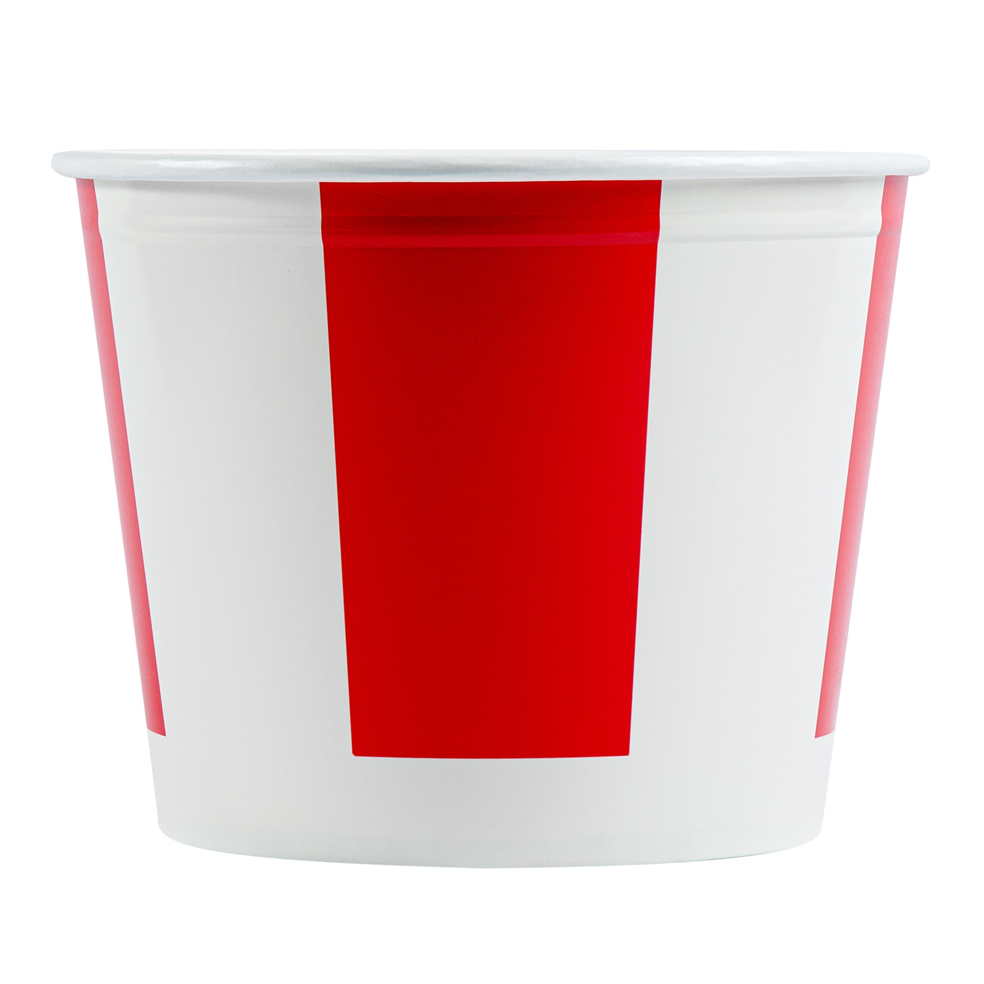 Bio Tek 150 oz Red and White Paper Chicken Bucket - with Lid - 25 count box