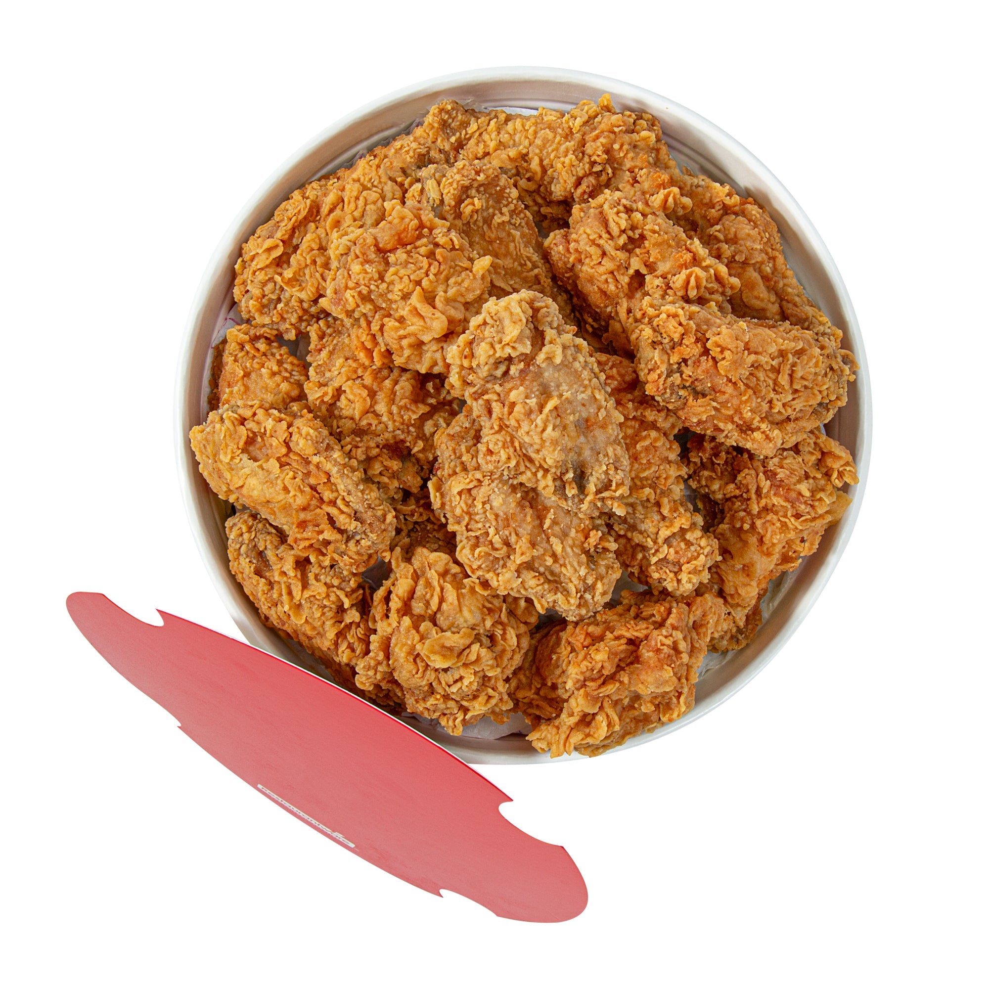 Bio Tek 150 oz Red and White Paper Chicken Bucket - with Lid - 100 count box
