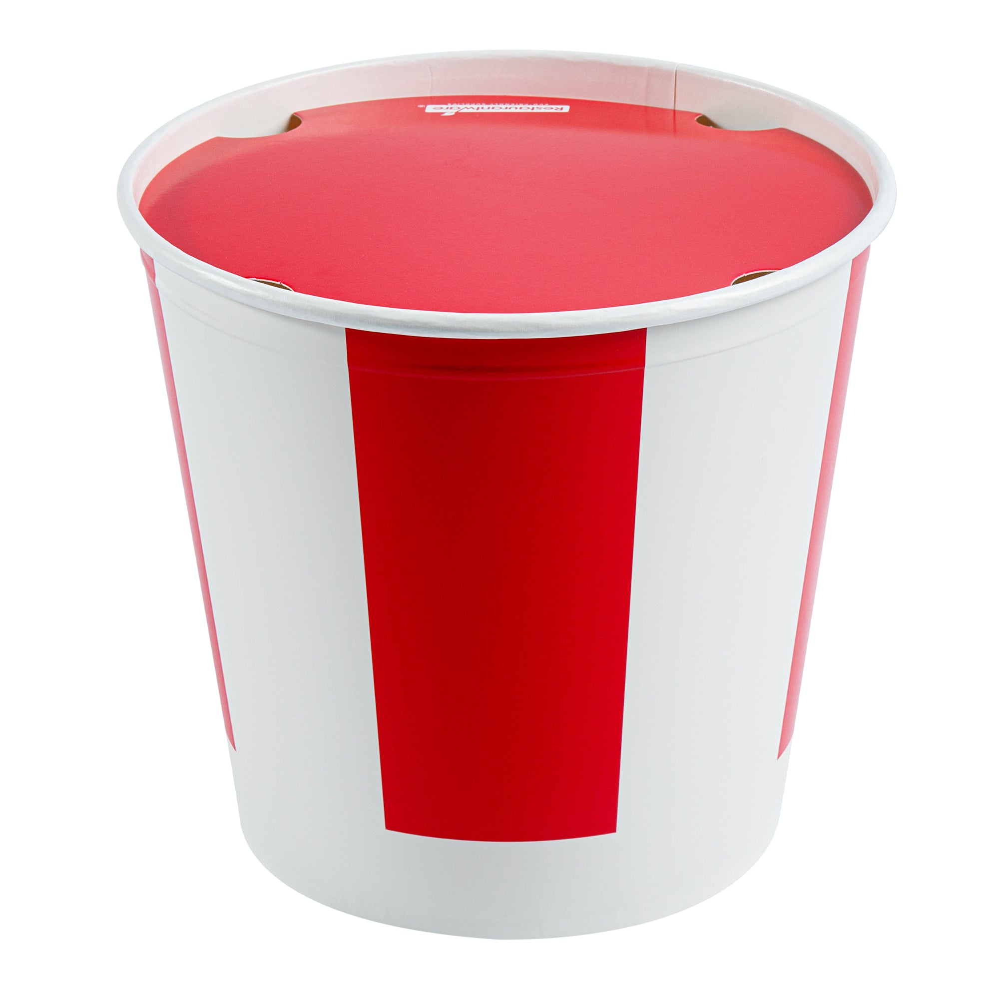 Bio Tek 170 oz Red and White Paper Chicken Bucket - with Lid - 25 count box