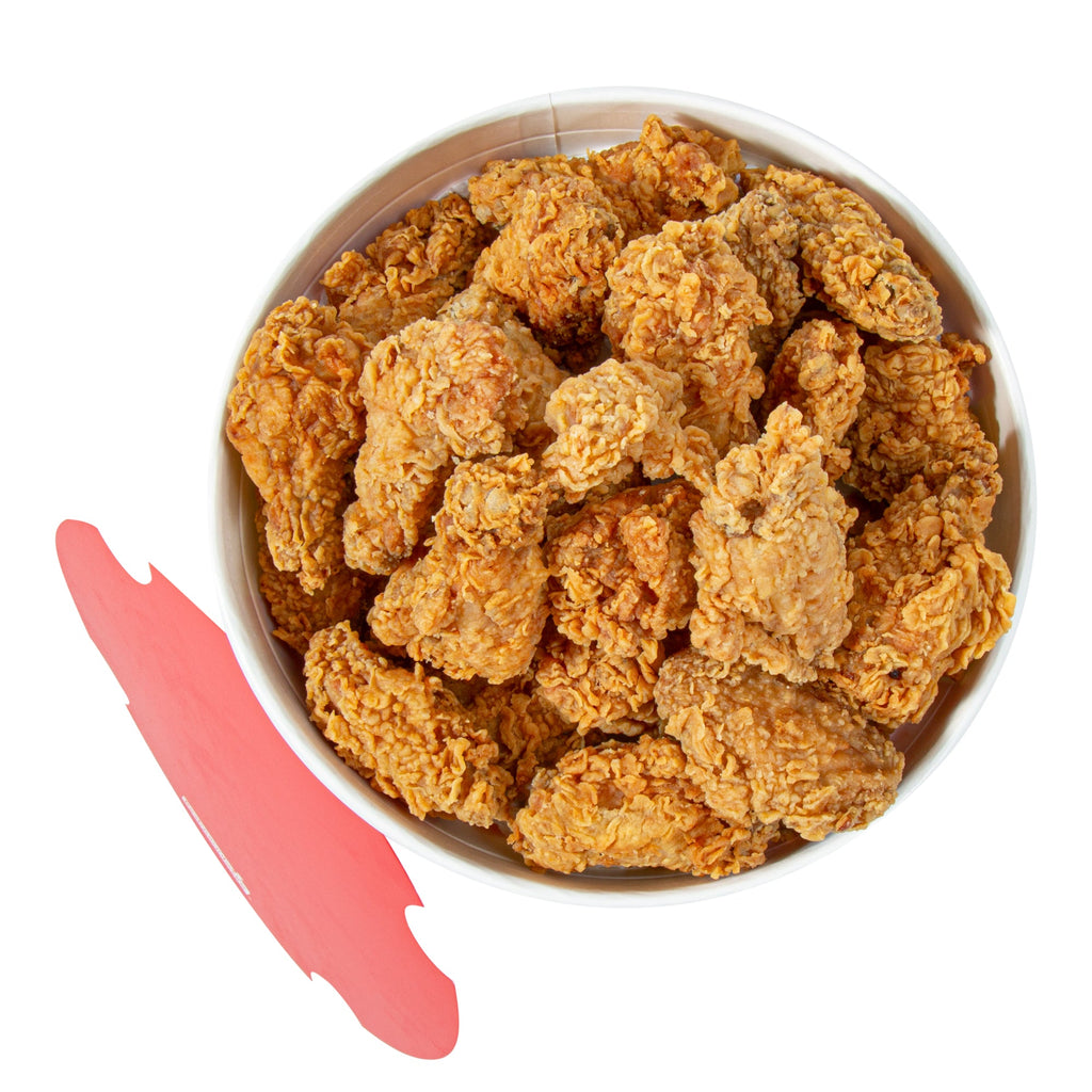 Bio Tek 170 oz Red and White Paper Chicken Bucket - with Lid - 100 count box