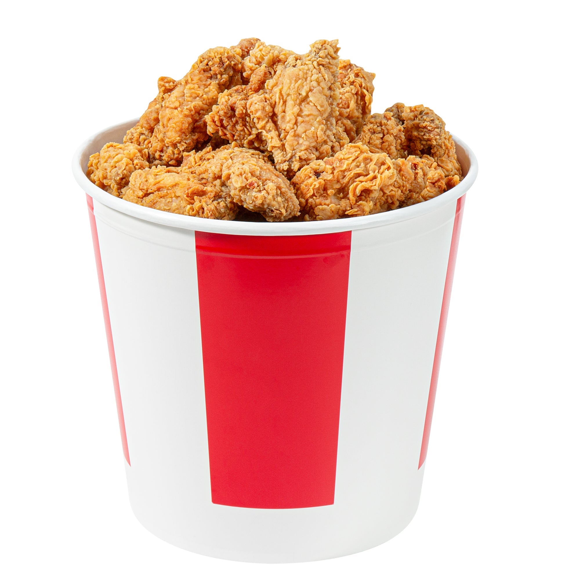 Bio Tek 170 oz Red and White Paper Chicken Bucket - with Lid - 100 count box