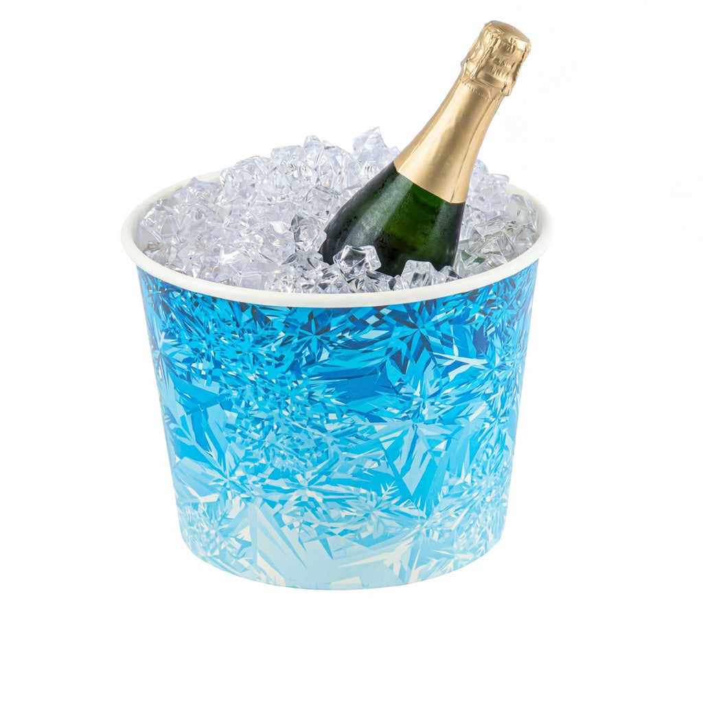 Cater Tek 5 lb Blue Disposable Paper Ice Bucket - 7 1/2" x 7 1/2" x 5 3/4" - 100 count box