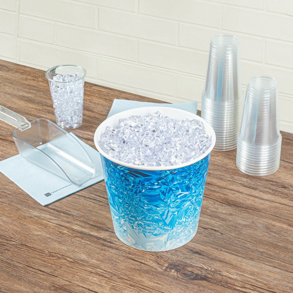 Cater Tek 10 lb Blue Disposable Paper Ice Bucket - 8 3/4" x 8 3/4" x 8 1/4" - 100 count box