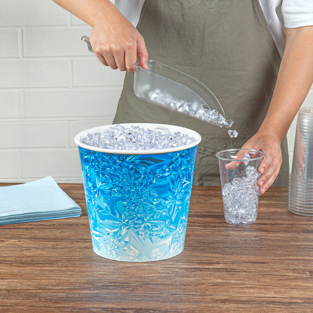 Cater Tek 10 lb Blue Disposable Paper Ice Bucket - 8 3/4" x 8 3/4" x 8 1/4" - 100 count box