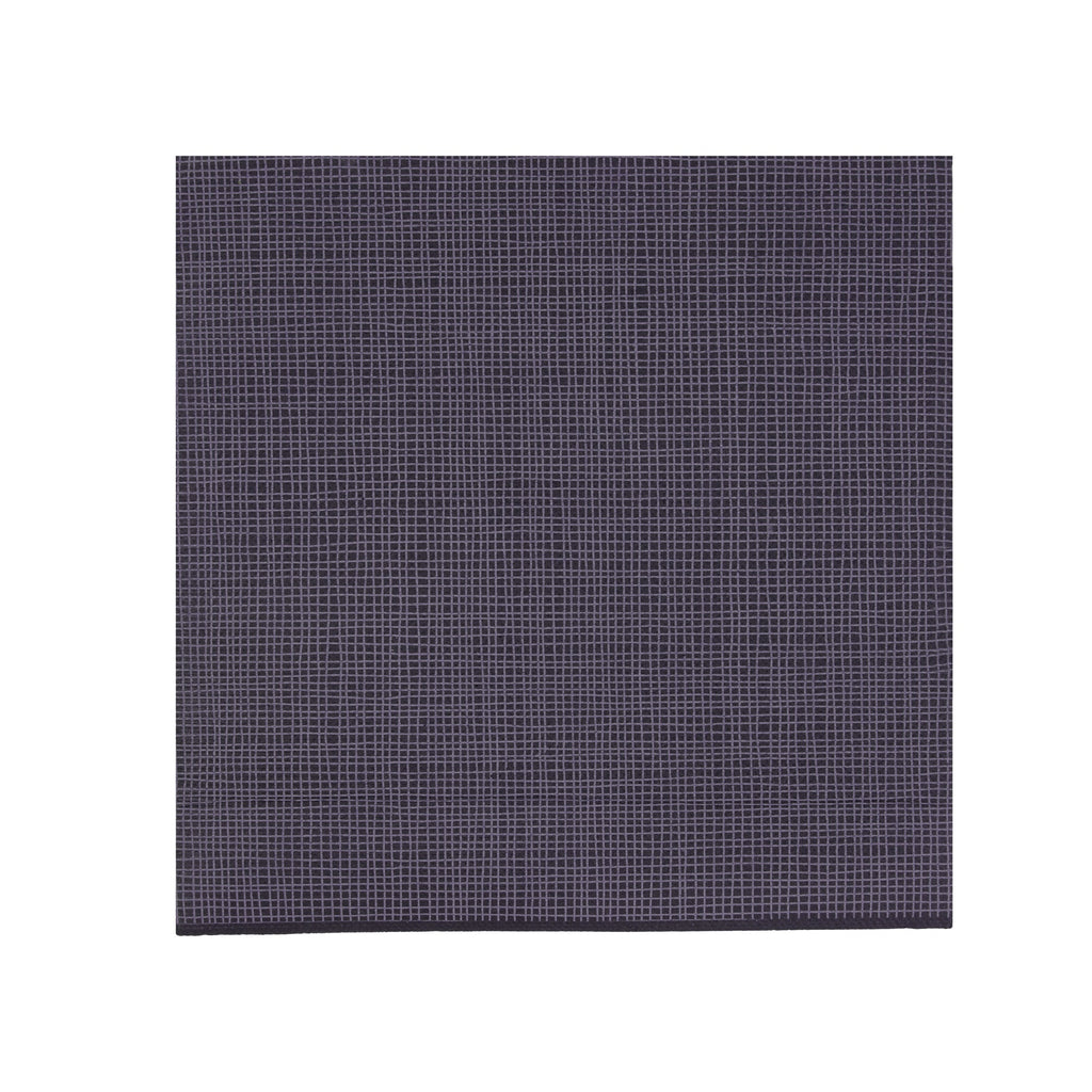 Luxenap Square Black Paper Napkin - Double Point, 2-Ply, with White Threads - 15 3/4'' x 15 3/4'' - 50 count box
