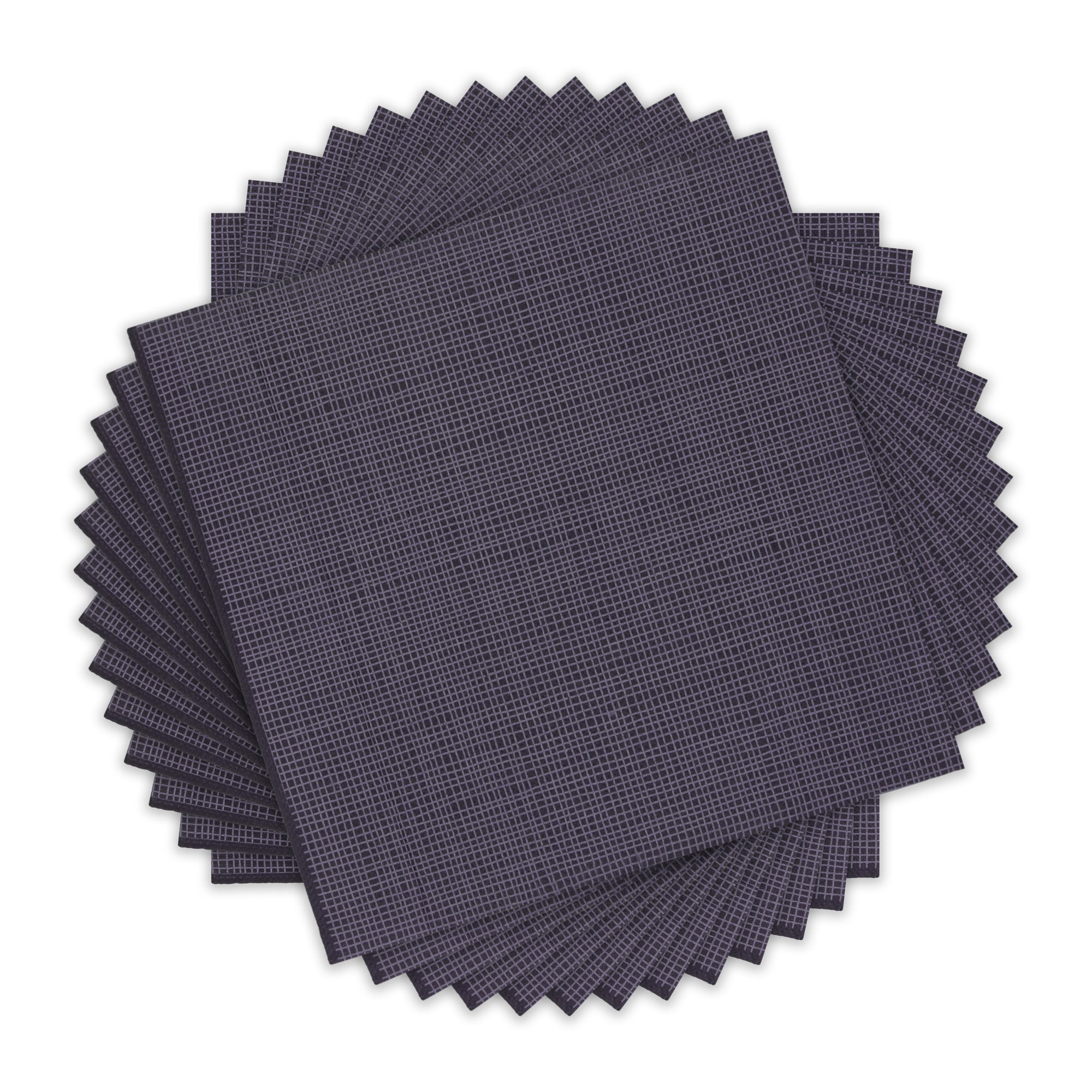Luxenap Square Black Paper Napkin - Double Point, 2-Ply, with White Threads - 15 3/4'' x 15 3/4'' - 50 count box