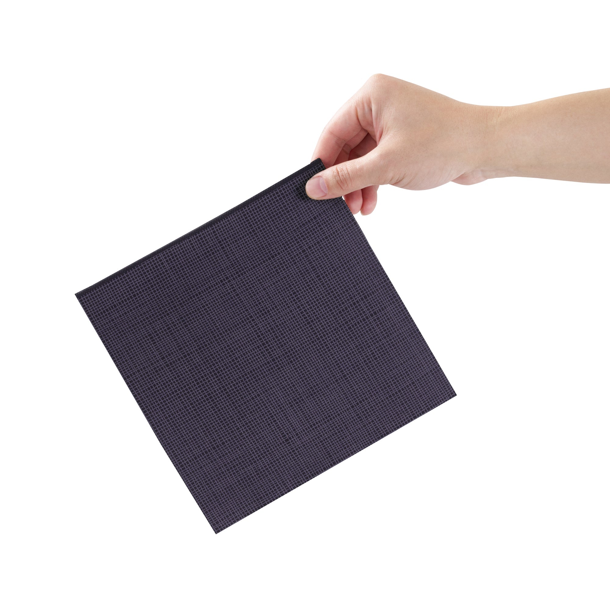 Luxenap Square Black Paper Napkin - Double Point, 2-Ply, with White Threads - 15 3/4'' x 15 3/4'' - 50 count box