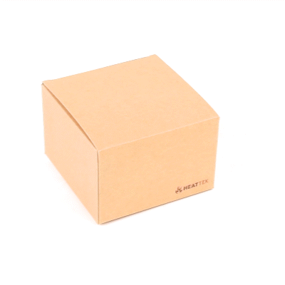 Heat Tek Kraft Paper Take Out Container - Oven-Safe, with Tuck Top - 4 1/2" x 4 1/2" x 3" - 100 count box