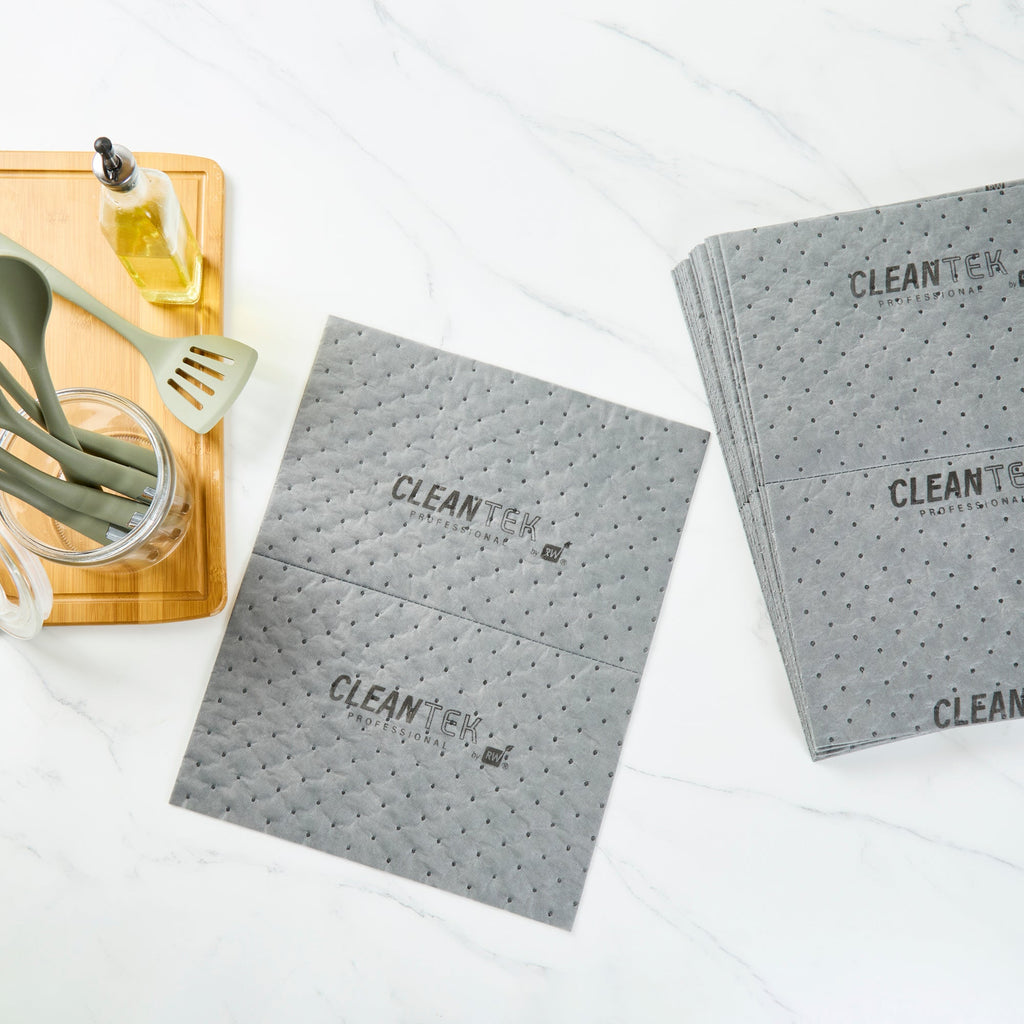 Clean Tek Professional Gray Universal Sorbent Pad - Light Weight, Perforated - 15" x 19" - 100 count box