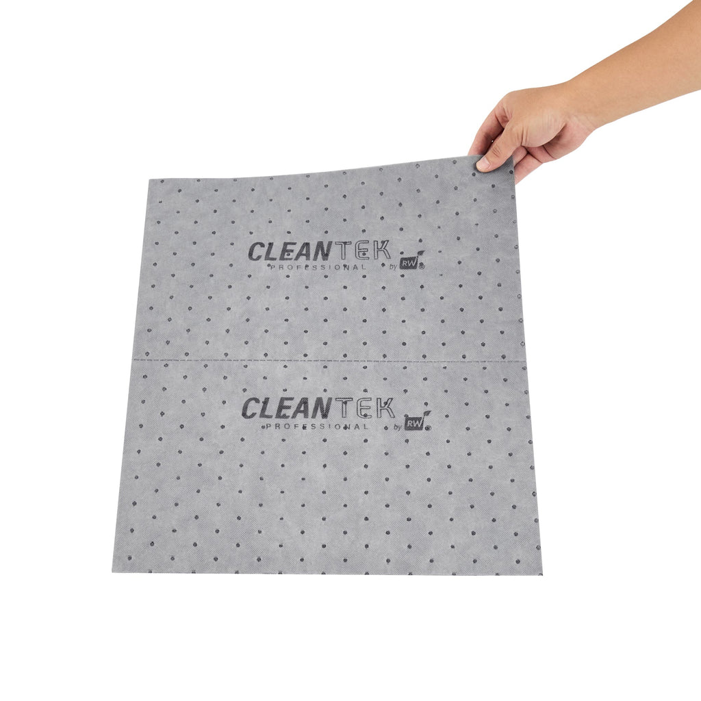 Clean Tek Professional Gray Universal Sorbent Pad - Light Weight, Perforated - 15" x 19" - 100 count box