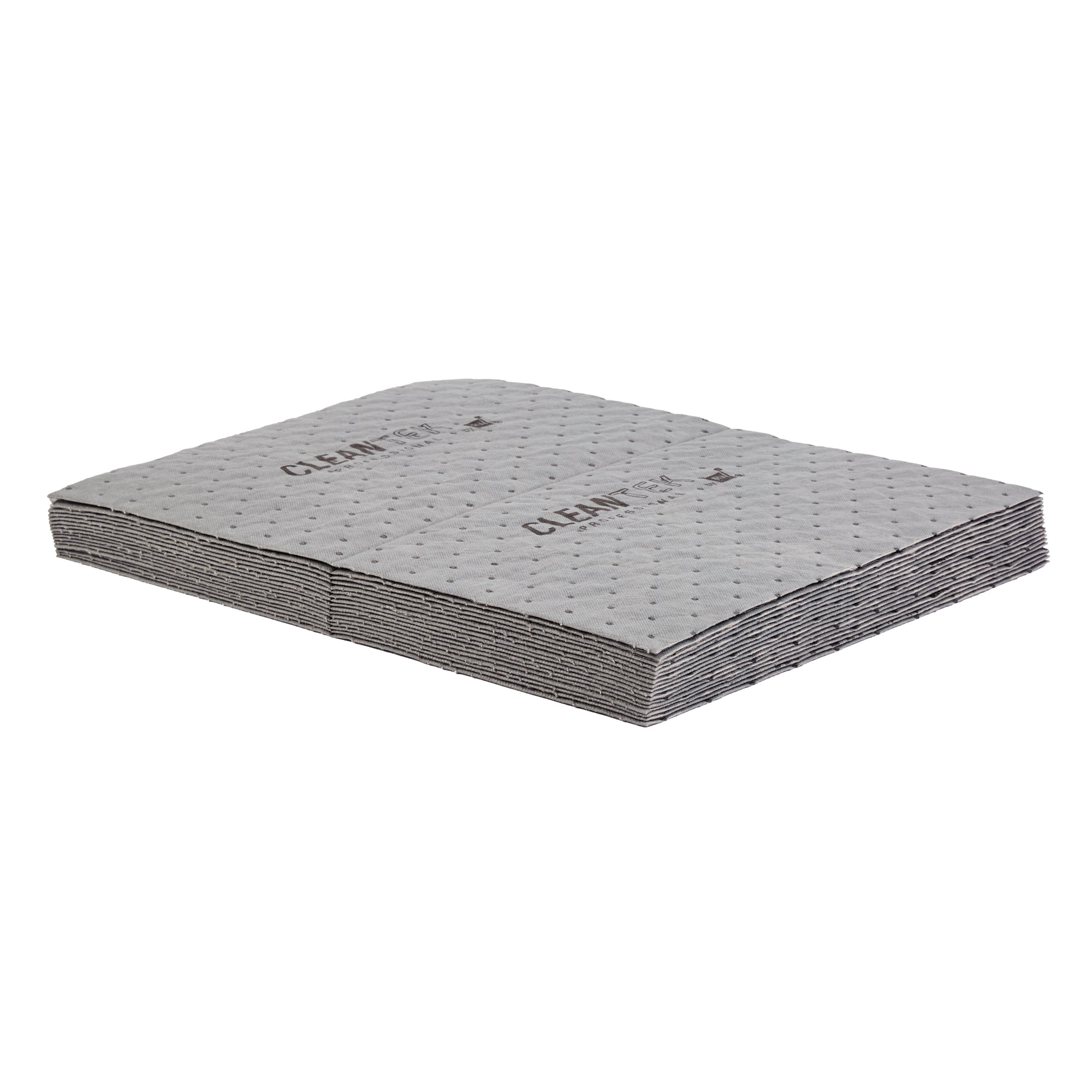 Clean Tek Professional Gray Universal Sorbent Pad - Light Weight, Perforated - 15" x 19" - 100 count box