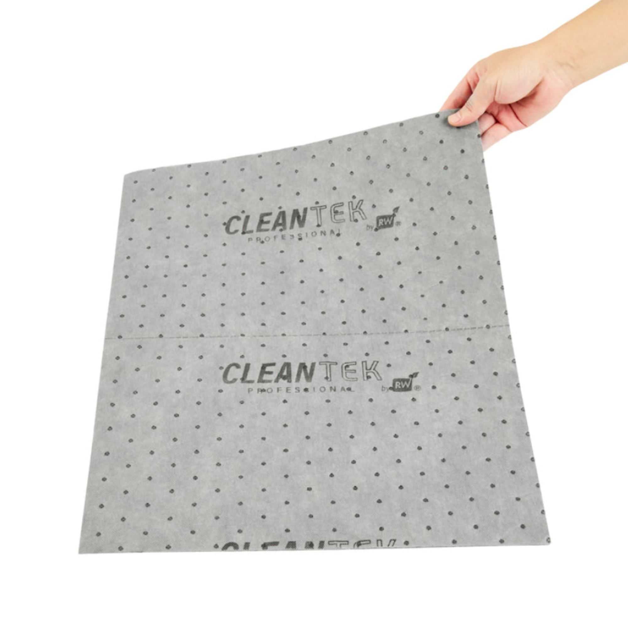 Clean Tek Professional Gray Universal Sorbent Pad - Medium Weight, Perforated - 15" x 19" - 100 count box