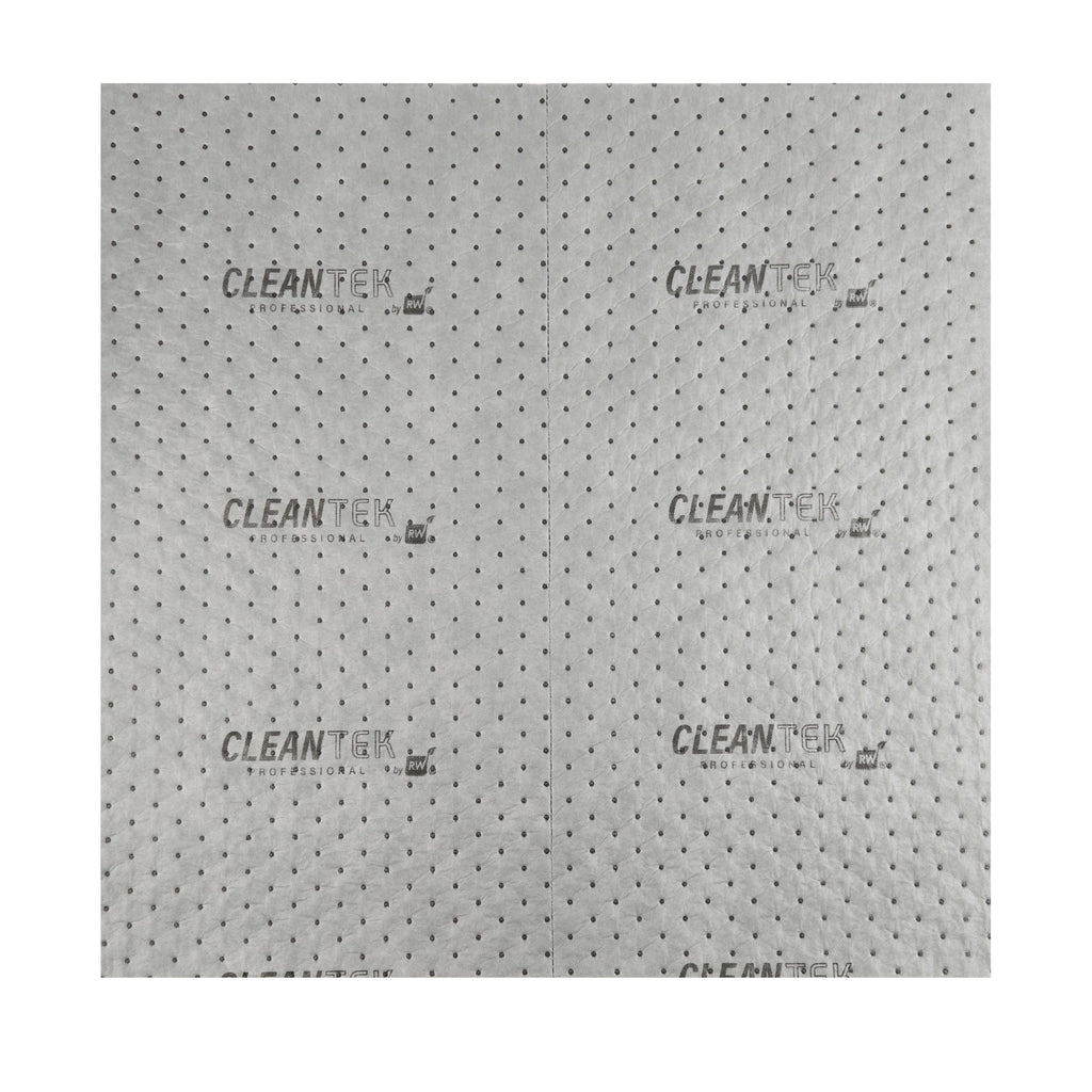 Clean Tek Professional Gray Universal Sorbent Pad - Heavy Weight, Perforated - 30" x 30" - 50 count box